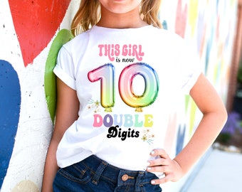 Double Digits Birthday Shirt 10th Birthday Shirt Girls 10th Birthday Shirt Organic 10th Birthday Shirt