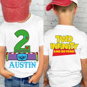Two Infinity and Beyond, 2nd Birthday Tee  Second Birthday T-Shirt, Space explorer design birthday shirt, space theme birthday