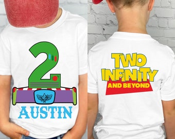 Two Infinity and Beyond, 2nd Birthday Tee  Second Birthday T-Shirt, Space explorer design birthday shirt, space theme birthday