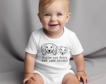 New Best Friend Bodysuit, Protected By Dog Baby Gift, Personalized Dog Name Bodysuit, Dog Name Shirt, Baby Shower Gift, Newborn Baby Gift