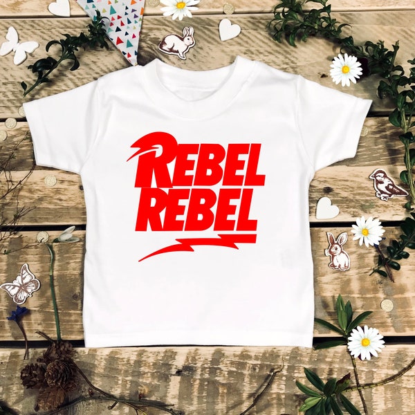 Rebel Rebel Baby Clothes Feminist Baby Shirt Funny Baby Clothes Feminist Baby Clothing Baby Girl Clothing Bowie Baby Girl Clothing