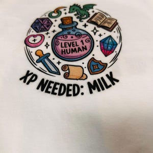 Level 1 Human Baby Grow XP Needed Milk Funny DnD Baby Shower Gift Custom Fantasy RPG Baby Vest for Gamer Parents Newborn Bodysuit image 6