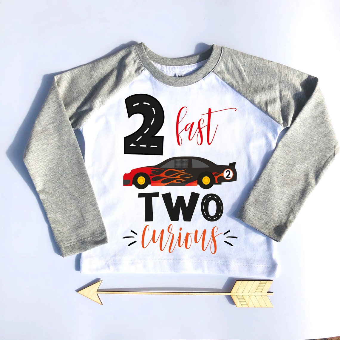 Two Fast 2 Curious Birthday Shirt Two Year Old Racing Birthday - Etsy