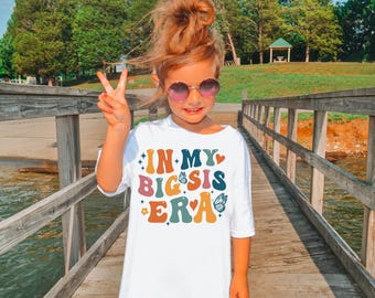 In My Big Sis Era Shirt, Groovy Big Sis T-Shirt, Cool Big Sister Club Tee, Custom Toddler Gift, Retro Kids Shirt, Toddler, Shirt Youth Shirt