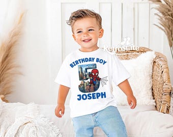Personalised 5th Birthday Superhero Shirt – Custom Name Boys Birthday Tee