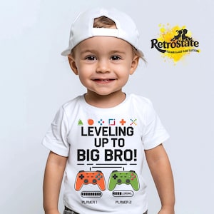Leveling Up zu Big Brother Shirt - Big Brother Kleinkind Shirt - Big Bro Kleinkind T-Shirt - Best Sibling T-Shirt - Big Brother Ankündigung