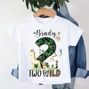 Two Wild Shirt Second Birthday Shirt  The Birthday Boy Shirt 2nd Birthday Party RTS0010