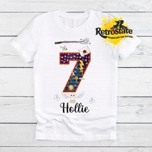 Wizard Age 7 Birthday Shirt 7th Birthday Shirt Gender Neutral Seven Birthday Shirt Organic 7th Birthday Tee