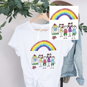 Custom Kids Drawing Shirt, Kids Art On my Shirt, Artwork Shirt, Kids Best Picture Onto Shirt, Gift for Mom, Gift for Dad, Personalized Gift