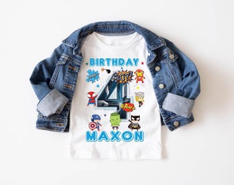 4th birthday boy shirt, My 4th Birthday,  4th Birthday Boys, Super Hero Birthday, Super Hero Party, Super hero shirt, My 4th Birthday Shirt