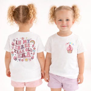 In meinem Geburtstag Era Shirt personalisiert Jedes Alter Mädchen Geburtstag T-Shirt Benutzerdefinierte Name Pastell Retro Kinder Baumwolle T-Shirt Nettes Geburtstags-Outfit