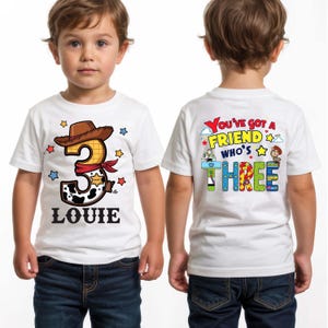 Custom Birthday Shirt - "You've Got a Friend Who's Three" - Personalized Kids Birthday T-Shirt - Retro-Inspired Birthday Outfit