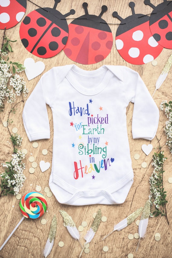 Hand Picked For Earth By My Sibling In Heaven Organic Baby Etsy