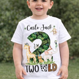 Two Wild Shirt Second Birthday Shirt  The Birthday Boy Shirt 2nd Birthday Party RTS0010