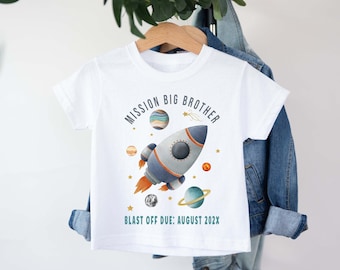 Space Big Brother Shirt, Astronaut Big Brother,  T-Shirt, Rocket Big Brother, Space Brother Announcement, Pregnancy Announcement