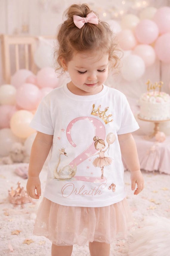 Custom Ballerina Birthday Shirt for Girls, Personalized Name & Age T-Shirt, Toddler Birthday Outfit with Ballet Theme, Choose Your Ballerina Custom Ballerina Birthday Shirt for Girls, Personalized Name & Age T-Shirt, Toddler Birthday Outfit with Ballet Theme, Choose Your Ballerina