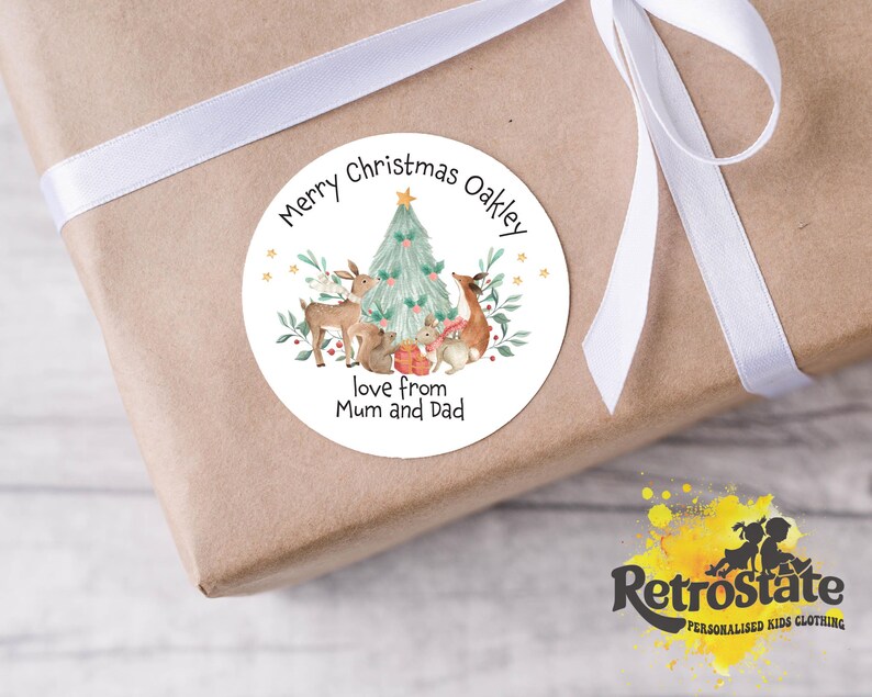 Personalized Baby's First Christmas Bauble, Woodland Animal Ornament