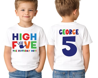Birthday Boy shirt, Boy Birthday Shirt  Five Year Old Birthday Boy High Five Shirt Boys 5th birthday Hi five shirt, 5 Today Shirt