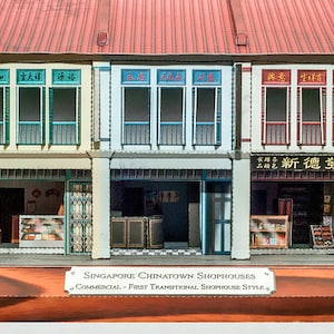 DIY 3D-bouwplaat - Singapore Chinatown Shophouse Kit 2
