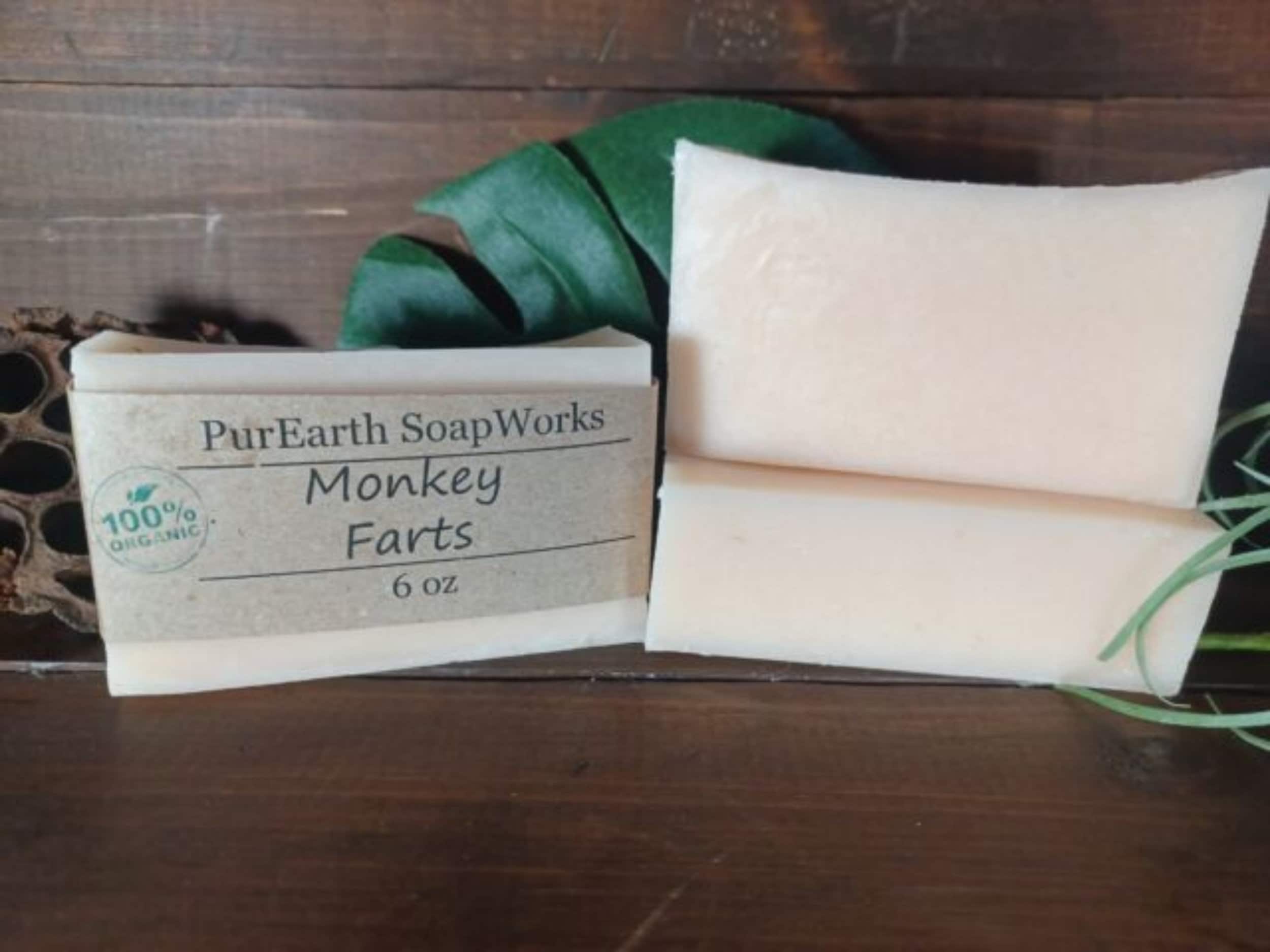 Monkey Farts Great Scent Handmade Soap 6oz- Organic, Natural