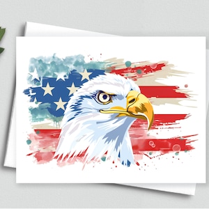 Patriotic Eagle Pride - Carte entièrement américaine - Cartes vierges A2 377