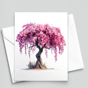Sakura Serenade: Tarjetas de notas con flores rosas - Tarjetas de notas A2 251