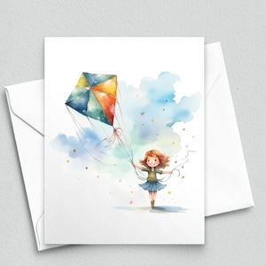 Sky High Adventures - Carte de correspondance Let's Go Fly a Kite - Cartes de correspondance vierges A2 350