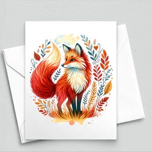Le renard en automne : Carnets de correspondance d'automne de style folk-art - Carnets de correspondance vierges A2 448