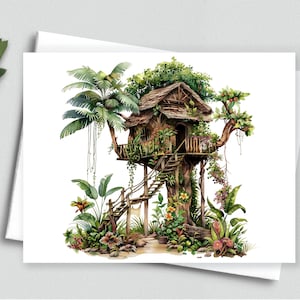 Jungle Hideaway : Cabane dans les arbres Oasis - Carnets de correspondance vierges A2 263