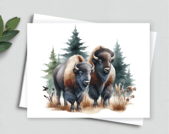 Cartes de correspondance Majestic Encounters : Bison by the Pine Forest - Cartes de correspondance A2 177