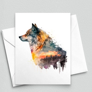 Esprit du désert : Cartes de correspondance Loup et nature - Cartes de correspondance vierges A2 279