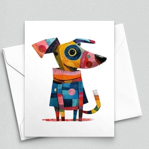 Bunte Canine Delight - Kunterbunte Doggy Freund Grußkarte - A2 Blanko Grußkarten 354