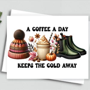 Carte pour café chaud et cosy : Cartes de correspondance pour le café de la saison douillette - Cartes de correspondance vierges A2 430