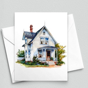 Charming Haven : Cartes de correspondance blanches à deux étages pour la maison - Cartes de correspondance vierges A2 260