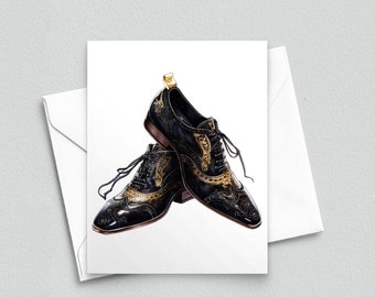 Elegance at Every Step: Gentleman's Fancy Shoes Note Card - A2 Note Cards 108