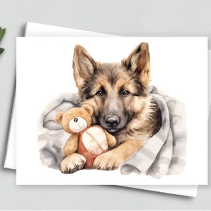 Kuschelbehaglichkeit: Deutscher Schäferhund Welpe Kuschel Karte - A2 Karte 123