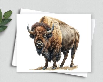 American Bison Majesty - Carte de correspondance Hommage - Carte de correspondance A2 064