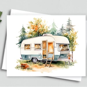 Forest Retreat: Retro Camper Notitiekaarten - A2-notitiekaarten 246