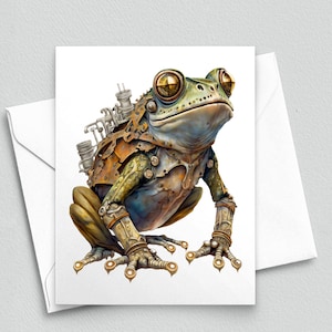 Grenouille Steampunk : Cartes de correspondance fantaisie grenouille - Cartes de correspondance vierges A2 411