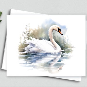 Notitiekaart Tranquil Swan Serenity - A2-kaarten 120