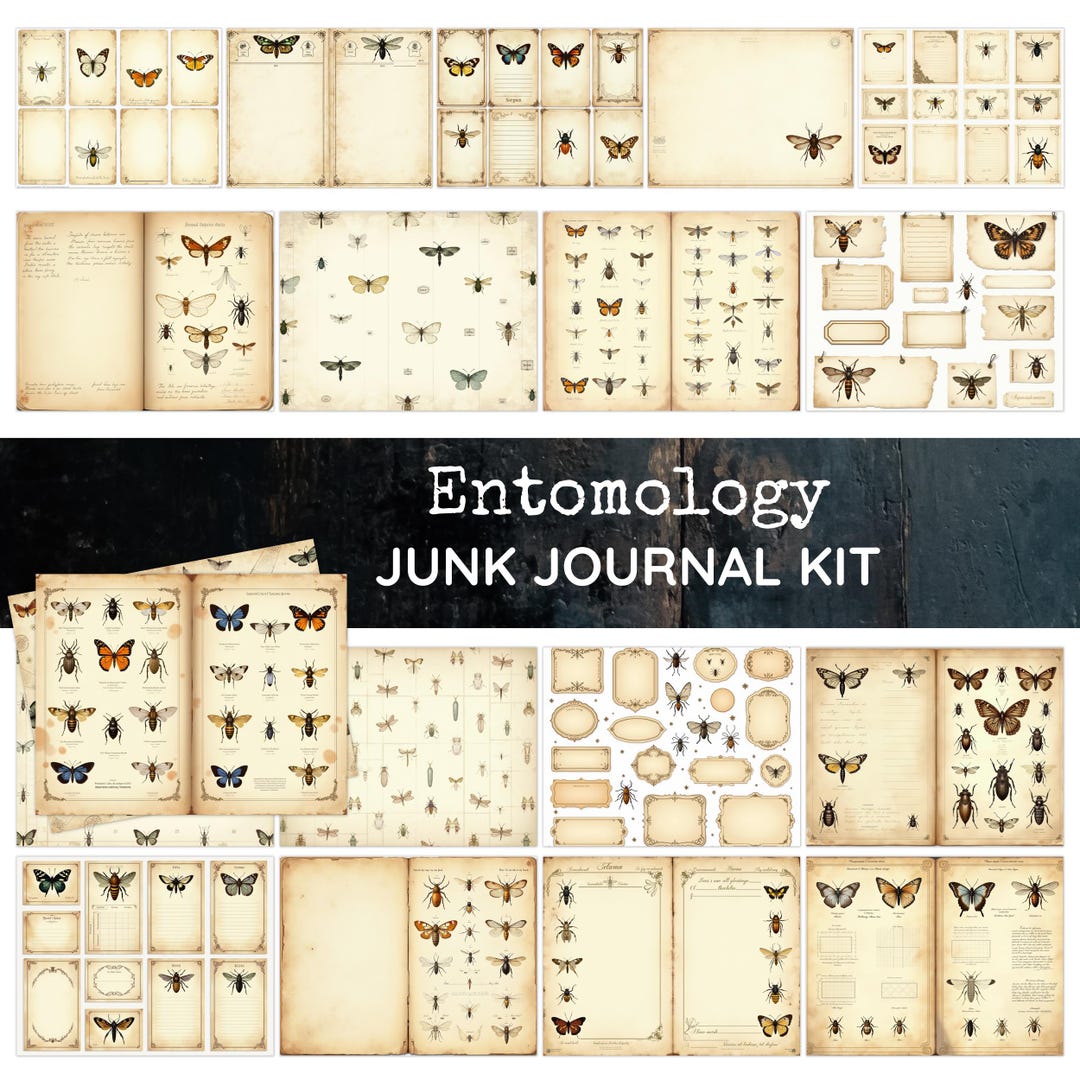 Entomology Junk Journal Kit Printable, Vintage Insect Journal Pages ...