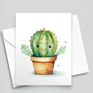 Cactus joyeux : cartes de correspondance vierges kawaii - Cartes de correspondance vierges A2 256