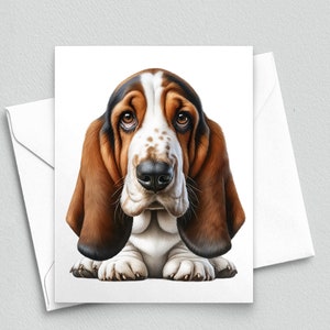 Basset Hound Bliss - Carte de correspondance Soulful Puppy - Cartes de correspondance vierges A2 372