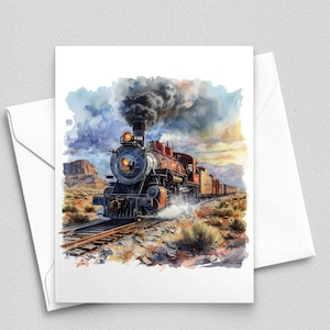 Voyage dans les prairies : cartes de correspondance vintage locomotives à vapeur - Cartes de correspondance A2 204