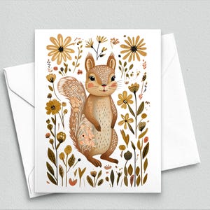 Carte de correspondance Charmant écureuil des bois - Jolie papeterie inspirée de la nature pour toutes les occasions - Cartes de correspondance vierges A2 495