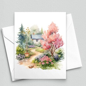 Tranquil Pathway : Carton de correspondance Cottage Garden - Carnets de correspondance vierges A2 306