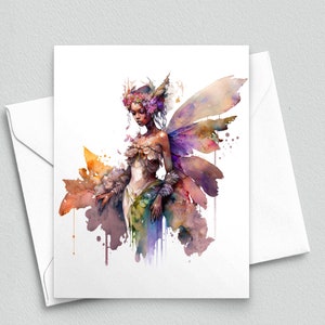 Rêves de fées fantaisistes : Avec des voeux de fée Cartes de correspondance aquarelles - Cartes de correspondance A2 091