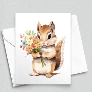 Salutations de tamia joyeux : carte de correspondance Tamia doux avec fleurs - Cartes de correspondance A2 115