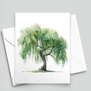 Willow Whispers: Tarjetas de notas de árbol encantador - Tarjetas de notas A2 191