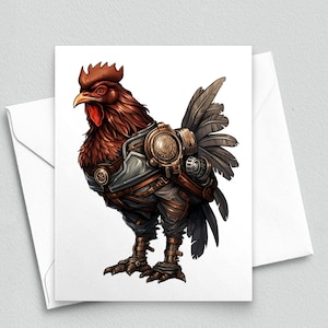 Coq steampunk : cartes de correspondance fantaisie poulet - cartes de correspondance vierges A2 413